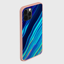 Чехол для iPhone 12 Pro Max Голографические волны, тёмная абстракция, цвет: 3D-светло-розовый — фото 2
