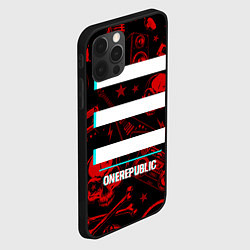 Чехол для iPhone 12 Pro Max OneRepublic rock glitch, цвет: 3D-черный — фото 2