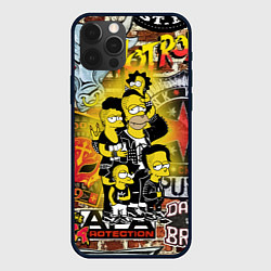 Чехол для iPhone 12 Pro Max Simpsons & Punks not dead! Motto!, цвет: 3D-черный