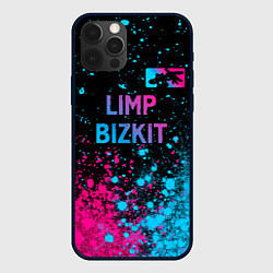 Чехол для iPhone 12 Pro Max Limp Bizkit - neon gradient: символ сверху, цвет: 3D-черный