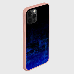 Чехол для iPhone 12 Pro Max Однотонный черный и темно синий гранжевый градиент, цвет: 3D-светло-розовый — фото 2