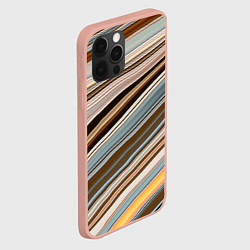 Чехол для iPhone 12 Pro Max Colored wavy lines, цвет: 3D-светло-розовый — фото 2