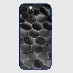 Чехол для iPhone 12 Pro Max Черные камни, цвет: 3D-тёмно-синий