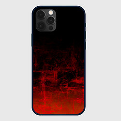 Чехол для iPhone 12 Pro Max Черный однотонный и гранжевый красный, цвет: 3D-черный