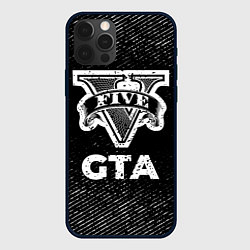 Чехол для iPhone 12 Pro Max GTA с потертостями на темном фоне, цвет: 3D-черный