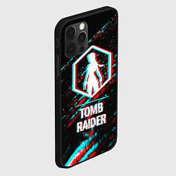 Чехол для iPhone 12 Pro Max Tomb Raider в стиле glitch и баги графики на темно, цвет: 3D-черный — фото 2