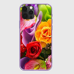 Чехол для iPhone 12 Pro Max Прекрасный цветочный букет, цвет: 3D-сиреневый