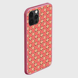 Чехол для iPhone 12 Pro Max Минимализм - цветочки, цвет: 3D-малиновый — фото 2