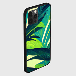 Чехол для iPhone 12 Pro Max Яркие тропические листья пальмы, цвет: 3D-черный — фото 2