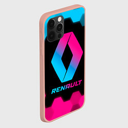 Чехол для iPhone 12 Pro Max Renault - neon gradient, цвет: 3D-светло-розовый — фото 2