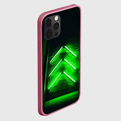 Чехол для iPhone 12 Pro Max Неоновые зелёные стрелки во тьме, цвет: 3D-малиновый — фото 2