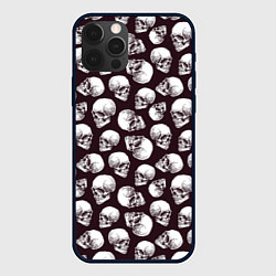 Чехол для iPhone 12 Pro Max Череп гравюра, цвет: 3D-черный