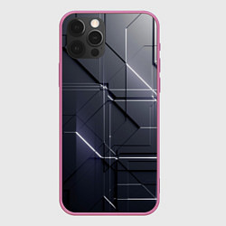 Чехол для iPhone 12 Pro Max Рельефные фигуры, цвет: 3D-малиновый