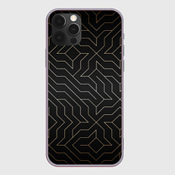 Чехол для iPhone 12 Pro Max Black gold - Узоры, цвет: 3D-серый