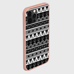 Чехол для iPhone 12 Pro Max Черно-белый скандинавский орнамент, цвет: 3D-светло-розовый — фото 2
