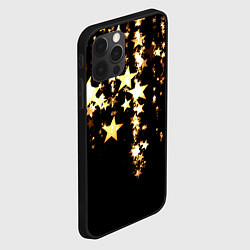 Чехол для iPhone 12 Pro Max Золотые праздничные звезды, цвет: 3D-черный — фото 2