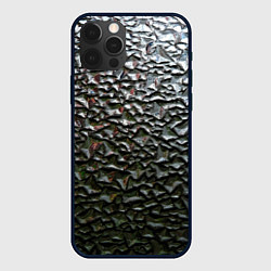 Чехол для iPhone 12 Pro Max Неровная металлическая поверхность, цвет: 3D-черный