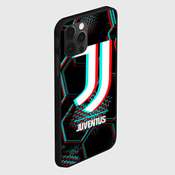 Чехол для iPhone 12 Pro Max Juventus FC в стиле glitch на темном фоне, цвет: 3D-черный — фото 2