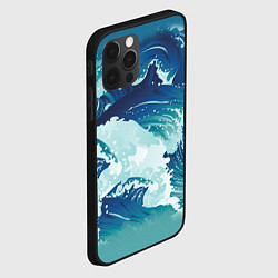 Чехол для iPhone 12 Pro Max Несущиеся морские волны, цвет: 3D-черный — фото 2