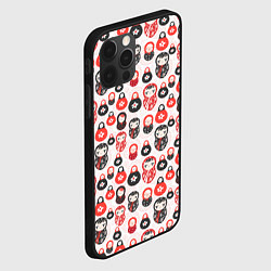 Чехол для iPhone 12 Pro Max Матрёшка и цветы, цвет: 3D-черный — фото 2