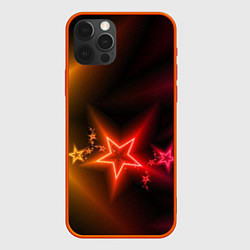 Чехол для iPhone 12 Pro Max Звёзды с неоновым свечением, цвет: 3D-красный