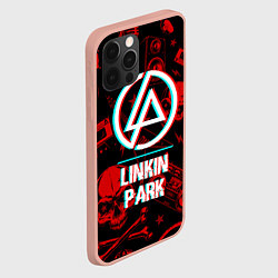 Чехол для iPhone 12 Pro Max Linkin Park rock glitch, цвет: 3D-светло-розовый — фото 2