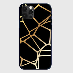 Чехол для iPhone 12 Pro Max Золотая сеть, цвет: 3D-черный