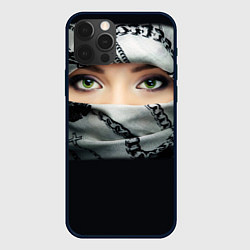 Чехол для iPhone 12 Pro Max Зеленоглазая девушка в хиджабе, цвет: 3D-черный