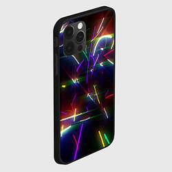 Чехол для iPhone 12 Pro Max Разноцветные неоновые линии, цвет: 3D-черный — фото 2