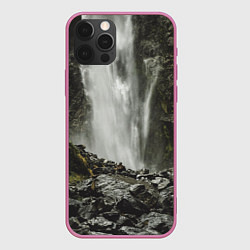 Чехол iPhone 12 Pro Max Водопад между скал