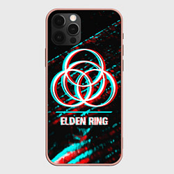 Чехол для iPhone 12 Pro Max Elden Ring в стиле glitch и баги графики на темном, цвет: 3D-светло-розовый