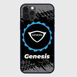 Чехол iPhone 12 Pro Max Genesis в стиле Top Gear со следами шин на фоне