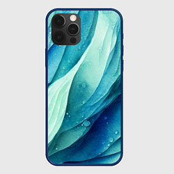 Чехол iPhone 12 Pro Max Акварельные синие узоры