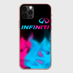 Чехол для iPhone 12 Pro Max Infiniti - neon gradient: символ сверху, цвет: 3D-светло-розовый