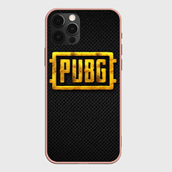 Чехол для iPhone 12 Pro Max PUBG gold, цвет: 3D-светло-розовый