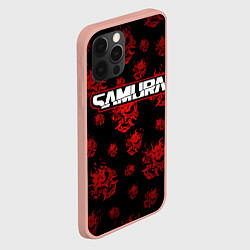 Чехол для iPhone 12 Pro Max Samurai - Красный паттерн - Cyberpunk, цвет: 3D-светло-розовый — фото 2