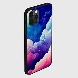 Чехол для iPhone 12 Pro Max Розово-голубые акварельные облака, цвет: 3D-черный — фото 2