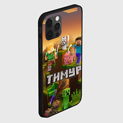 Чехол для iPhone 12 Pro Max Тимур Minecraft, цвет: 3D-черный — фото 2