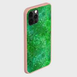 Чехол для iPhone 12 Pro Max Узорчатый зеленый стеклоблок имитация, цвет: 3D-светло-розовый — фото 2