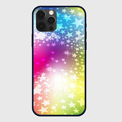 Чехол iPhone 12 Pro Max Звезды на радужном фоне