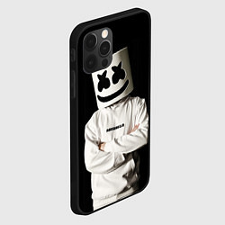 Чехол для iPhone 12 Pro Max Marshmello на чёрном фоне, цвет: 3D-черный — фото 2