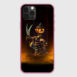 Чехол для iPhone 12 Pro Max Пугало с ножницами - Halloween, цвет: 3D-малиновый