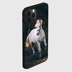 Чехол для iPhone 12 Pro Max Скачущая белая лошадь, цвет: 3D-черный — фото 2