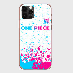 Чехол для iPhone 12 Pro Max One Piece neon gradient style: символ сверху, цвет: 3D-светло-розовый