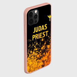 Чехол для iPhone 12 Pro Max Judas Priest - gold gradient: символ сверху, цвет: 3D-светло-розовый — фото 2