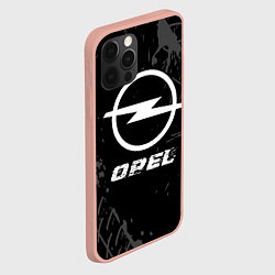 Чехол для iPhone 12 Pro Max Opel speed на темном фоне со следами шин, цвет: 3D-светло-розовый — фото 2