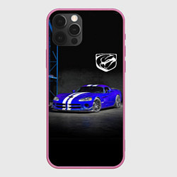 Чехол для iPhone 12 Pro Max Dodge Viper SRT GTS, цвет: 3D-малиновый