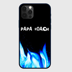 Чехол для iPhone 12 Pro Max Papa Roach blue fire, цвет: 3D-черный