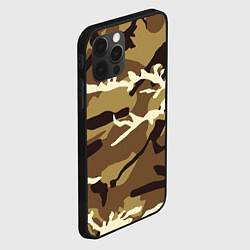 Чехол для iPhone 12 Pro Max Камуфляж Woodland осень крупный, цвет: 3D-черный — фото 2