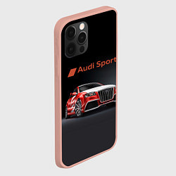 Чехол для iPhone 12 Pro Max Audi sport - racing team, цвет: 3D-светло-розовый — фото 2